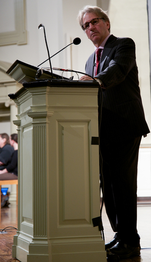 Barry Scheck, an attorney, DNA expert and co-founder of the Innocence Project, delivers the final University Lecture of the semester Tuesday night in Hendricks Chapel.