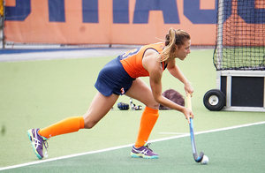 Syracuse scored on a penalty corner with no time remaining on the clock to tie the game 2-2 with North Carolina. SU allowed the game winning goal less than two minutes later. 