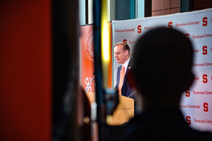 Chancellor Kent Syverud addressed a number of topics in a roughly 20 minute speech on Tuesday in the Life Sciences Complex.