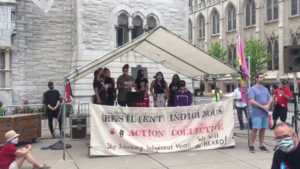 At a rally on June 27, the movement issued a two-day deadline for the city to remove the statue of Columbus, who enslaved and killed Indigenous peoples.