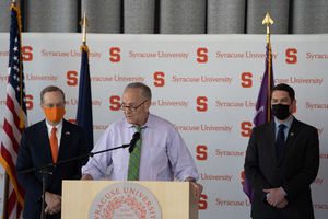 Schumer announced the initiative alongside Chancellor Kent Syverud, Onondaga County Executive Ryan McMahon and Syracuse Mayor Ben Walsh.