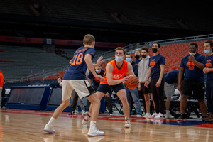 Novice scribe Adam McCaffery led the Hacks' valiant efforts that came up short against WAER's Fanboys. 